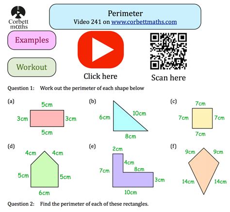 Perimeter Textbook Exercise Corbettmaths