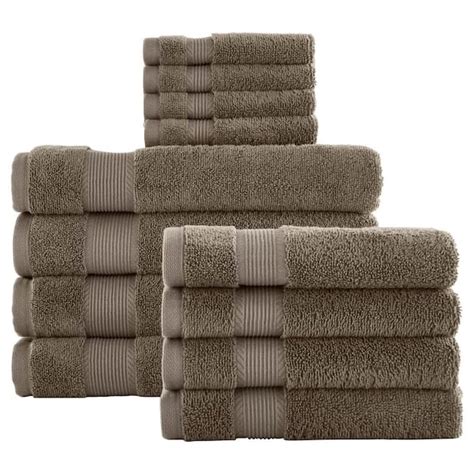 StyleWell HygroCotton Fawn Brown 12 Piece Bath Towel Set AT17643 Fawn