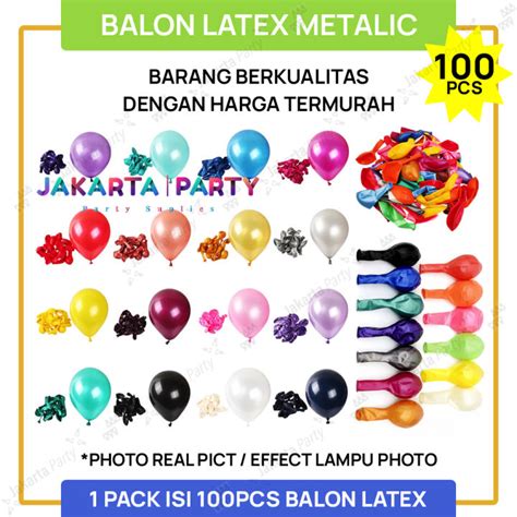 Isi 100 Pcs Balon Latex Metalik 1 Pack Balon Per Pack Balon Karet