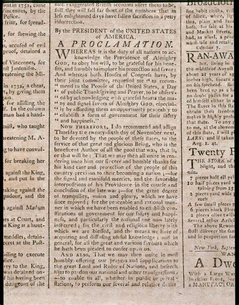 Thanksgiving Proclamation of 1789 – Emerging Revolutionary War Era