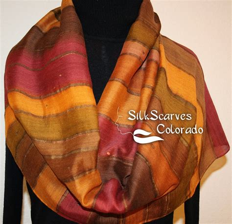 Silk Scarves Online Shop Hand Painted Silk Wool Scarf Terracotta