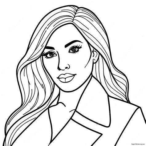 kim kardashian fashion icon coloring page