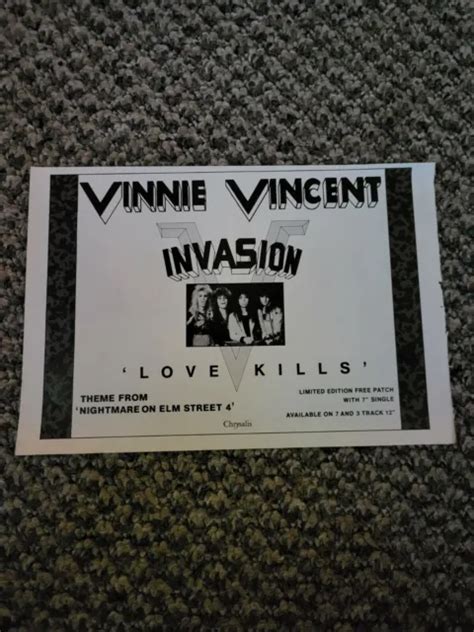 Bel2 Advert 5x8 Vinnie Vincent Invasion Love Kills £5 99 Picclick Uk