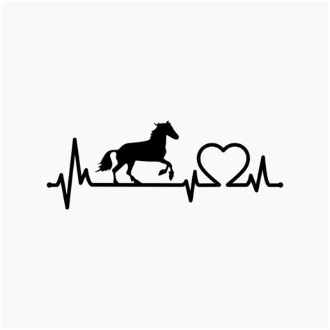 Latidos del corazón del caballo Svg Png Eps Dxf Cortar Etsy México