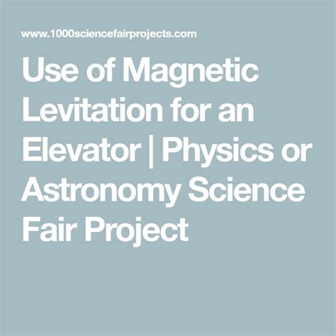 the text use of magnetic levitation for an elevator / physics or ...