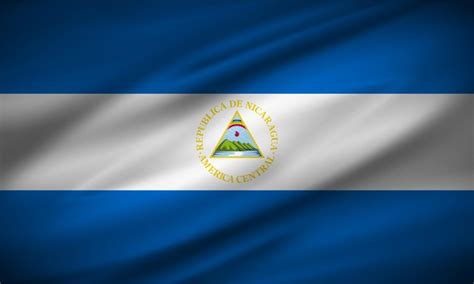 Vector De Fondo De Bandera Ondulada Realista De Nicaragua Vector De Bandera Ondulada De