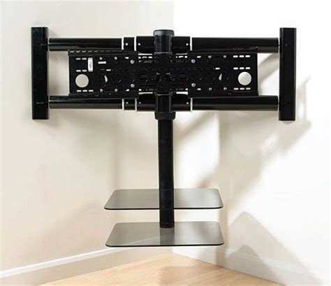 Corner Wall Mount Tv Bracket With Shelf Ideas Home Corner Tv