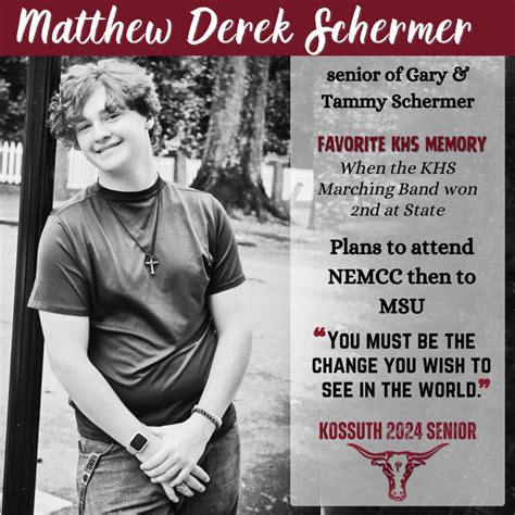 Khs 2024 Senior Spotlight Matthew Derek Schermer Kossuth High School