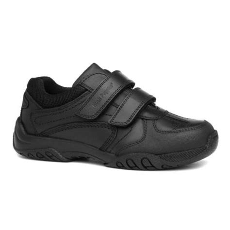 Hush Puppies Boys Shoe Black School Shoe Easy Fasten Jezza Size Ebay