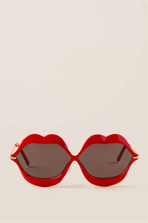 Poppy Lip Sunglasses Red Clfront Sunglasses Francesca S Heart Sunglass