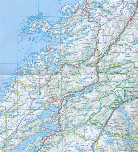 Wegenkaart Landkaart Noorwegen Norwegen Kümmerly And Frey