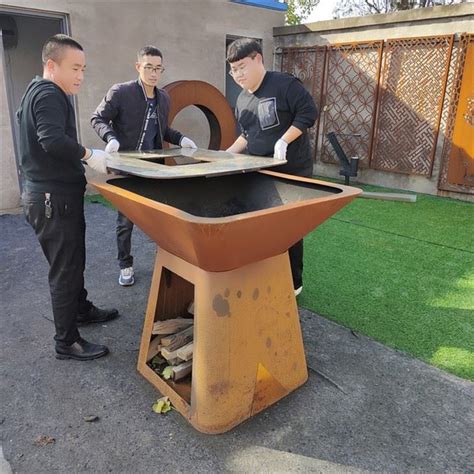 China Customized Corten Steel Garden Bbq Kitchen Cheap Corten Steel