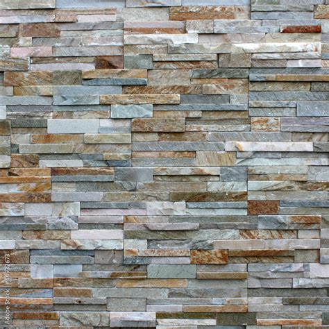 Stacked stone wall Stock Photo | Adobe Stock