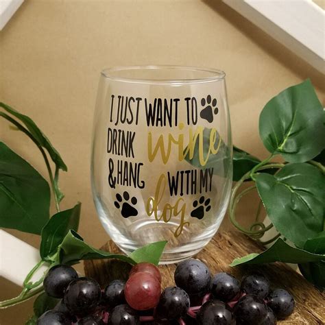 Dog Lover Gift Dog Wine Glass Wine Glass Drink Wine Hang - Etsy