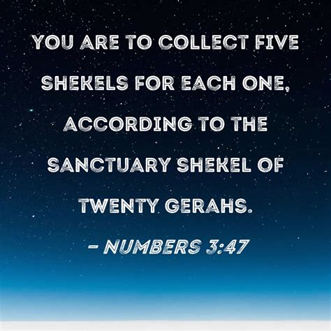 Numbers You Are To Collect Five Shekels For Each One According To