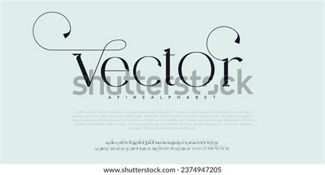 Vector Elegant Font Uppercase Lowercase Number Stock Vector Royalty