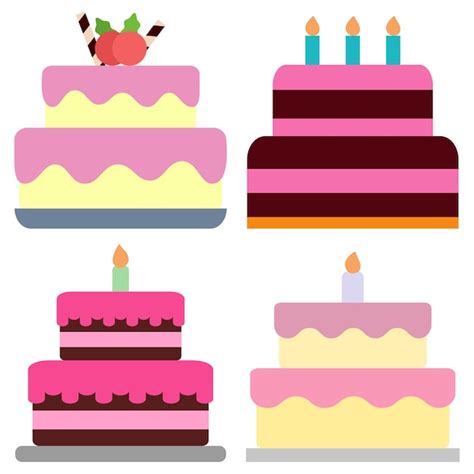 Premium Vector Collection Of Party Cake Icon Design Birthday Cake