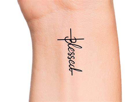 Blessed Cross Temporary Tattoo / Religious Tattoo - Etsy