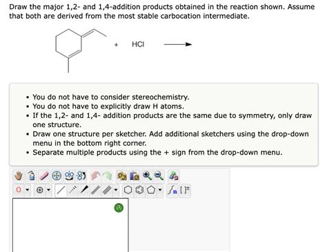 Solved Draw The Major 1 2 And 1 4 Addition Products Ob