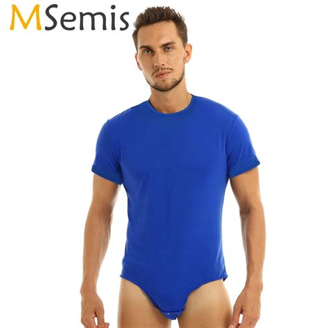 Msemis Men Adults Baby Roleplay Romper One Piece Lingerie Press Crotch