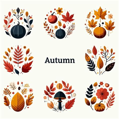 Premium Vector Different Type Of Autumn Beautiful Background Vector