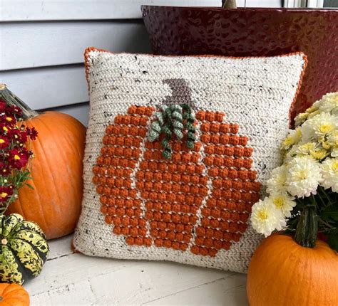 Crochet Pumpkin Pillow The Knotted Nest