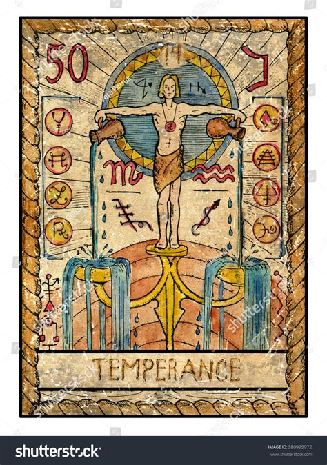 Temperance Full Colorful Deck Major Arcana The Old Tarot Card