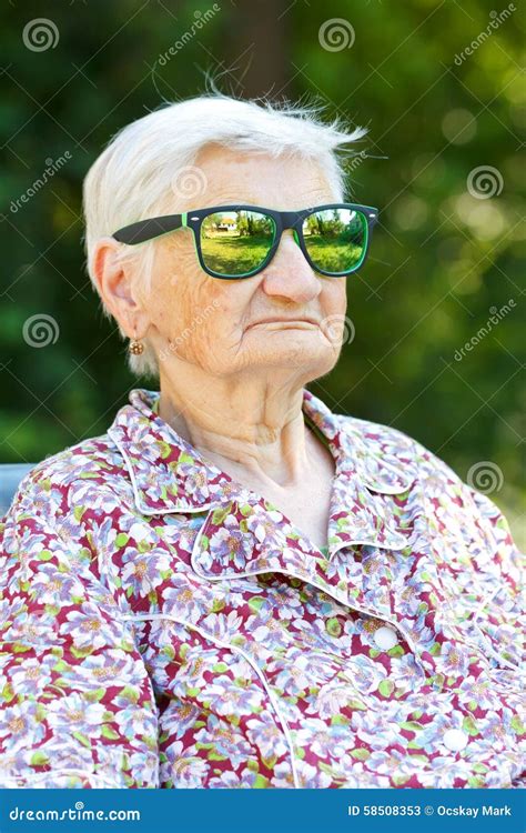 Funny old lady stock image. Image of person, joyful, elderly - 58508353