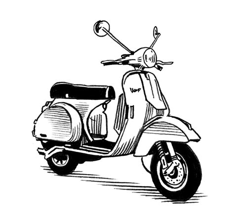 Vespa Drawing At Getdrawings Free Download