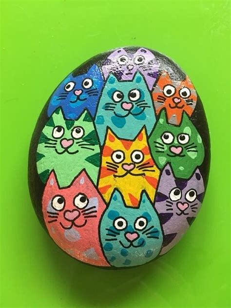 50 Best Painted Cat Rocks Ideas And Images