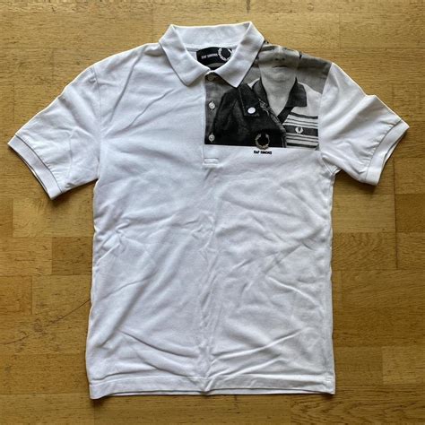 Fred Perry X Raf Simons Polo Shirt White Shoulder Depop