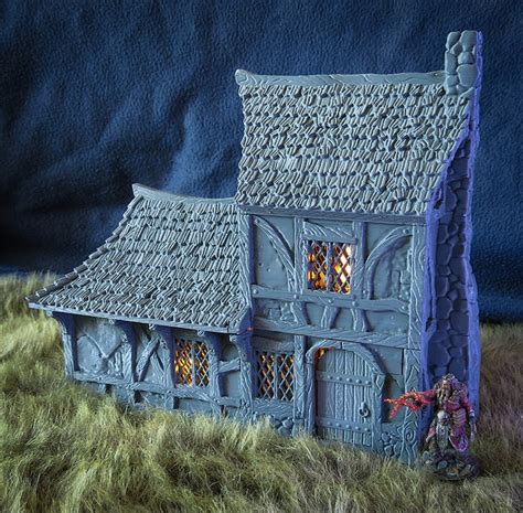 Small House Dnd Miniature Terrain 15mm 28mm 32mm Dandd Etsy