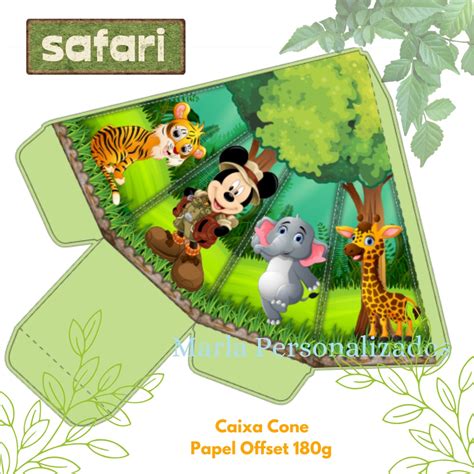 Caixa Cone Mickey Safari 20 Un A Pronta Entrega Shopee Brasil