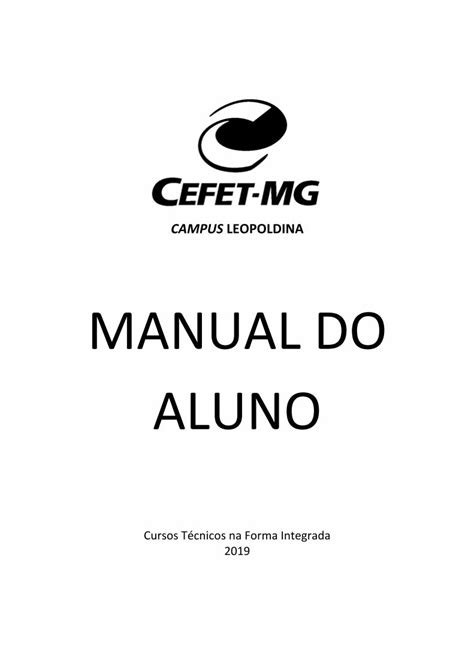 Pdf Manual Do Aluno Cefet Mg Leopoldina Servi O P Blico Federal