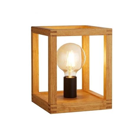 Searchlight Lighting 49334 Single Light Square Table Lamp In Natural