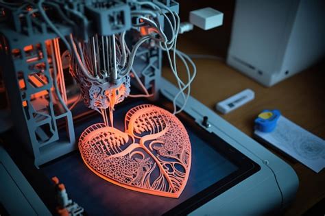 Premium Ai Image Creating Artificial Heart Medical D Printing Of