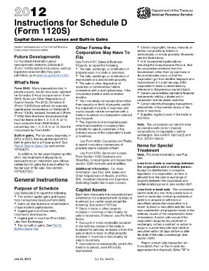 Fillable Online Irs Instructions For Schedule D Form S