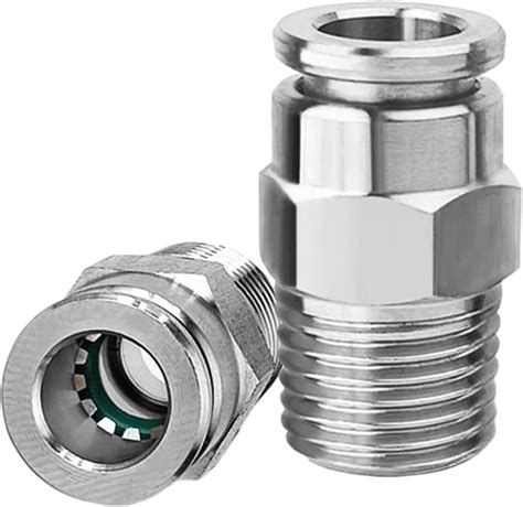 Pcs Pc Stainless Steel External Thread Pneumatic Quick Coupling