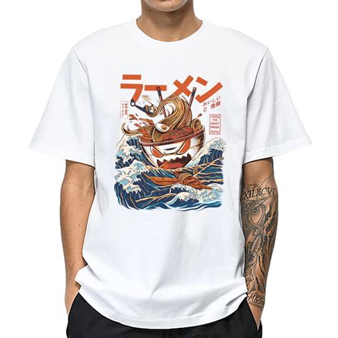 Lettbao Funny Japanese Cartoon T Shirts Men Harajuku Fahsion Mens T