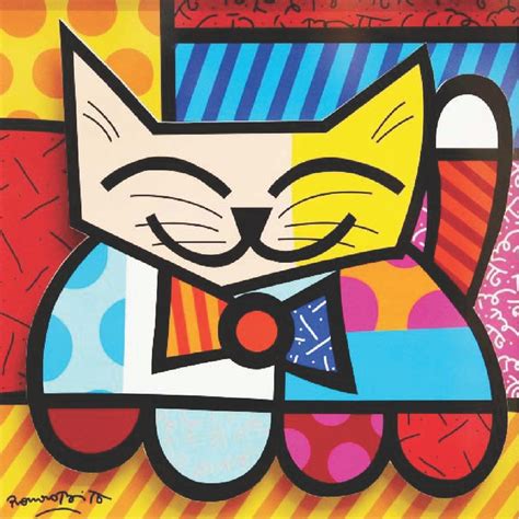 Obra De Romero Britto O Gato REVOEDUCA