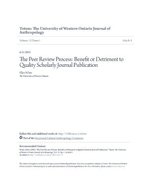 Fillable Online The Peer Review Process Benefit Or Detriment To Fax