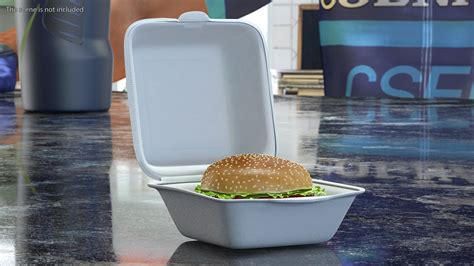 Caja De Comida Con Hamburguesa Modelo 3D 49 3ds Blend C4d Fbx