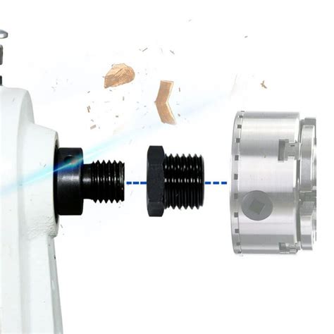 Adaptateur mandrin usiné de précision pour tour à bois 1 pouce 8TPI à 3