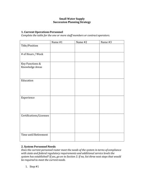 Free Printable Succession Planning Templates Excel Word Pdf