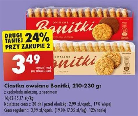 Promocja Ciastka Owsiane Bonitki G W Biedronka