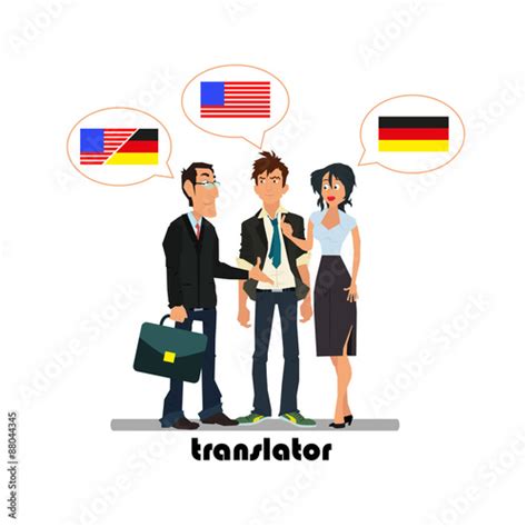 translator helps people communicate. profession - translator. vector ...