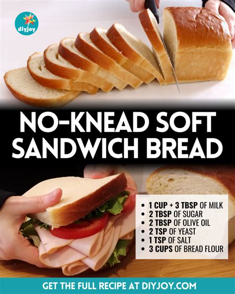 Easy No Knead Soft Sandwich Bread Recipe