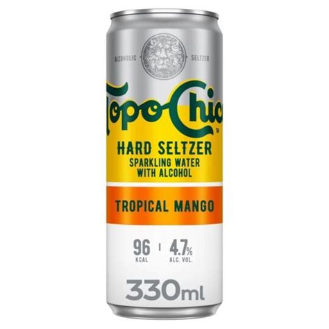 Boisson pétillante alcoolisée tropical mangue hard seltzer TOPO CHICO