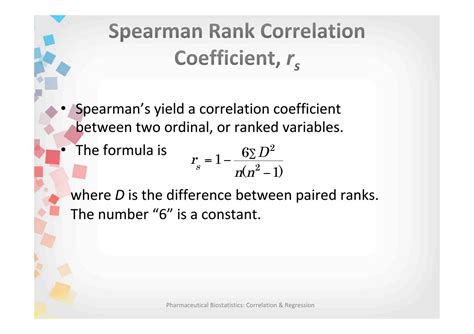 Spearman S Rank Correlation Coefficient By Pharmaceutical Biostatistics