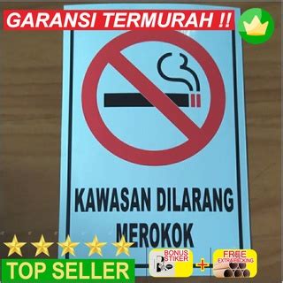 Jual Promo SIGN STICKER KAWASAN DILARANG MEROKOK UK 10X15CM K3 RAMBU